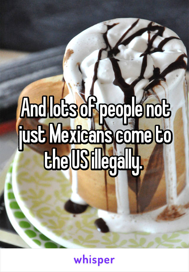 And lots of people not just Mexicans come to the US illegally. 