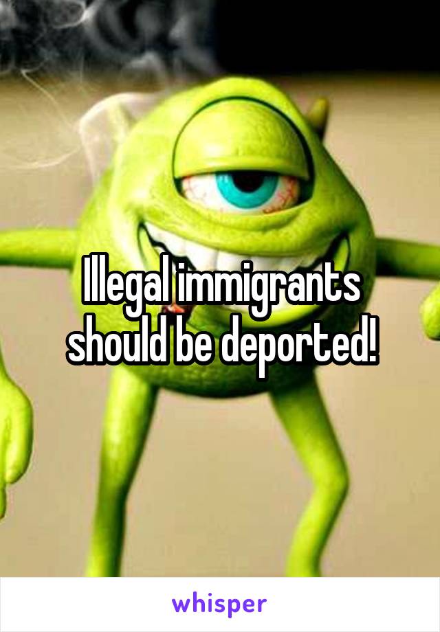 Illegal immigrants should be deported!