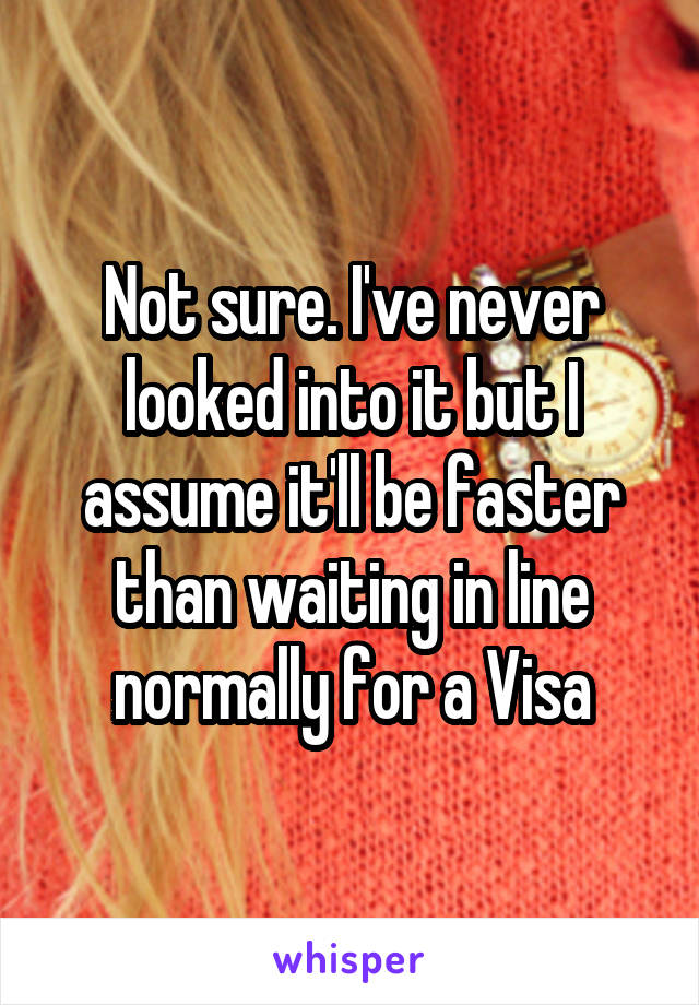 Not sure. I've never looked into it but I assume it'll be faster than waiting in line normally for a Visa