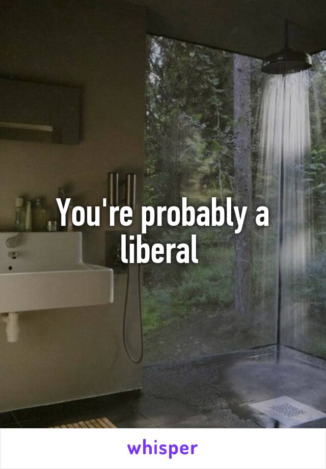 You're probably a liberal 