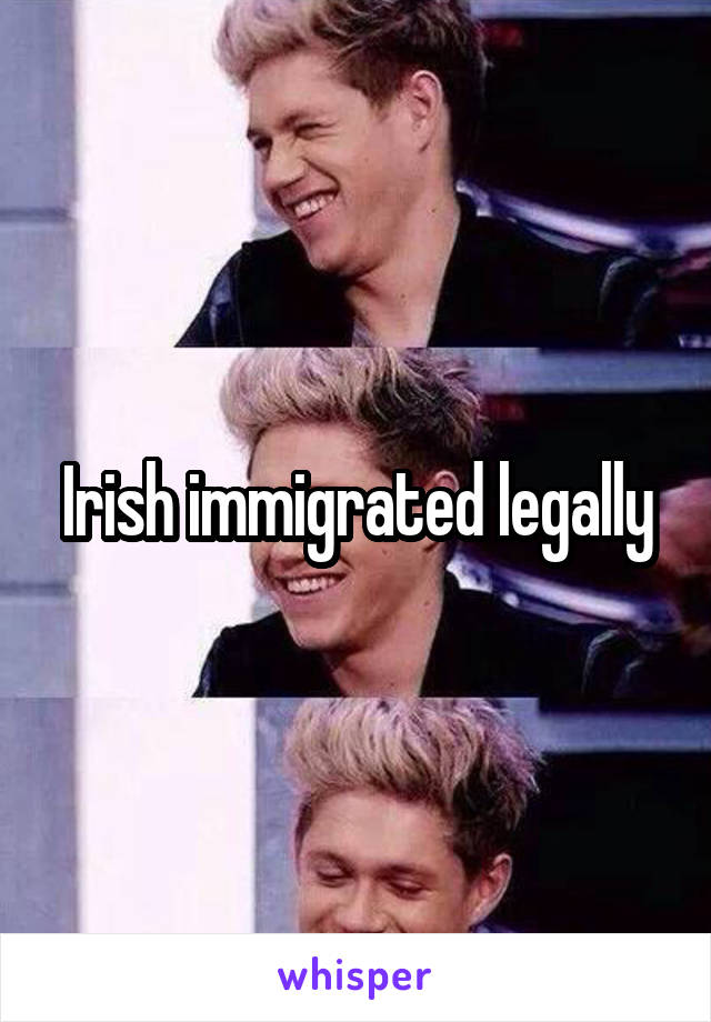 Irish immigrated legally