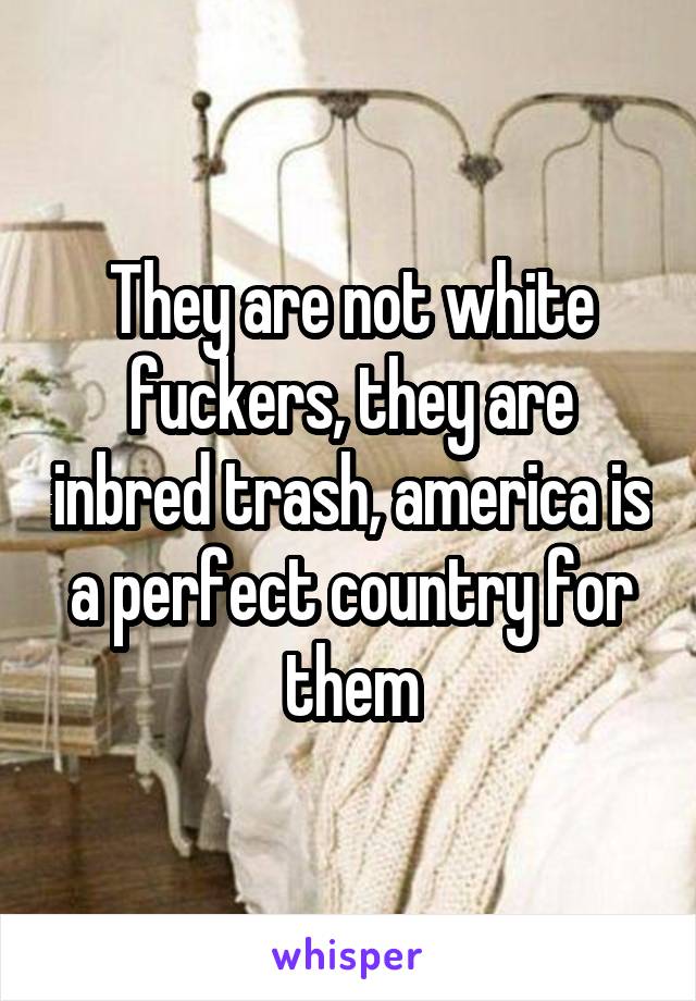 They are not white fuckers, they are inbred trash, america is a perfect country for them