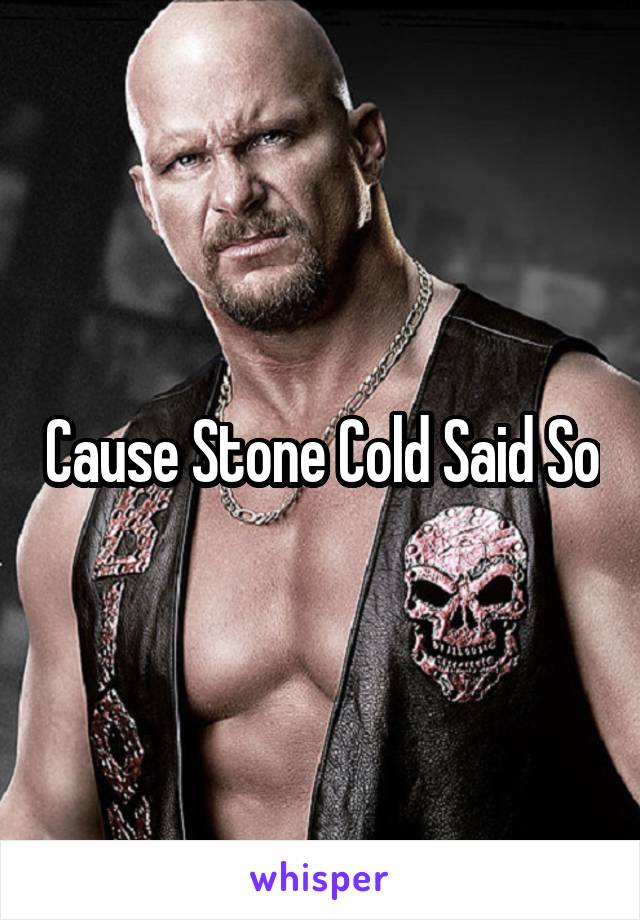 Cause Stone Cold Said So