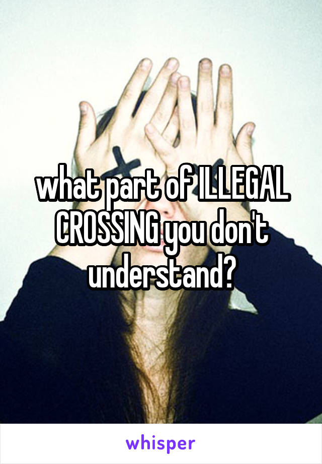 what part of ILLEGAL CROSSING you don't understand?