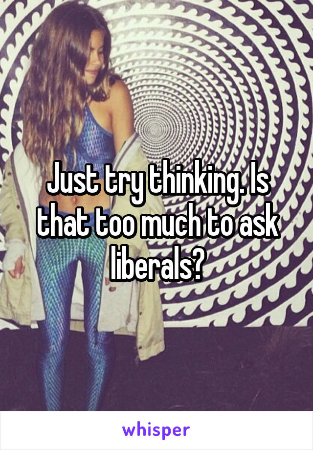 Just try thinking. Is that too much to ask liberals?