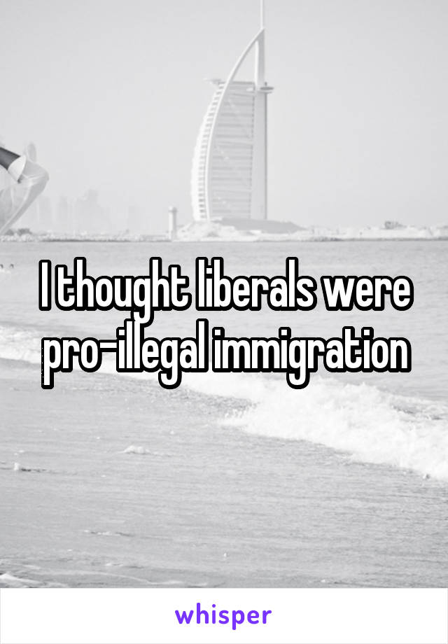 I thought liberals were pro-illegal immigration