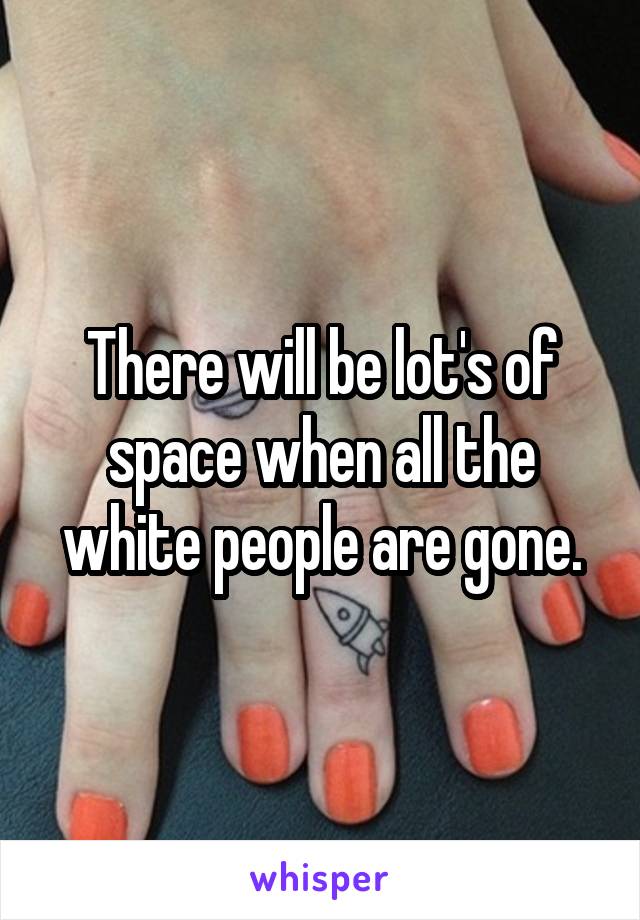 There will be lot's of space when all the white people are gone.