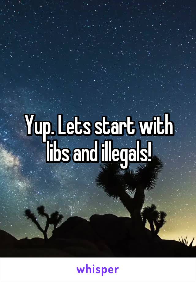 Yup. Lets start with libs and illegals!