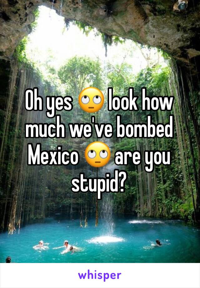 Oh yes 🙄 look how much we've bombed Mexico 🙄 are you stupid?