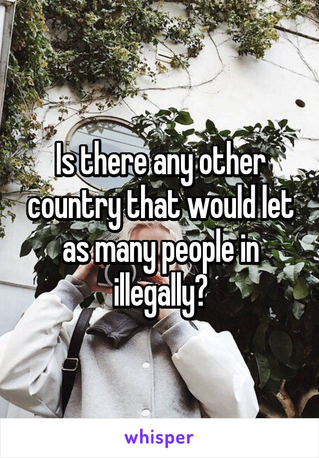 Is there any other country that would let as many people in illegally?