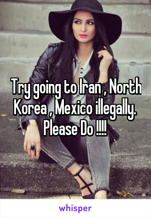 Try going to Iran , North Korea , Mexico illegally.  Please Do !!!! 