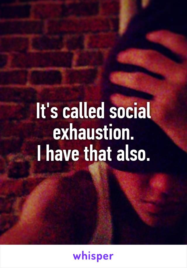 It's called social exhaustion.
I have that also.