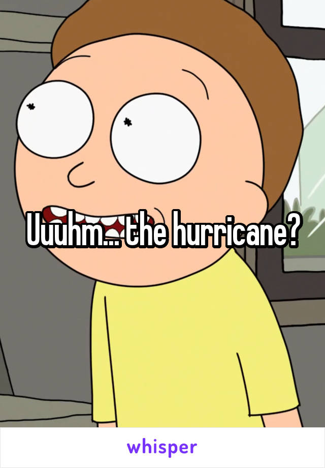 Uuuhm... the hurricane?
