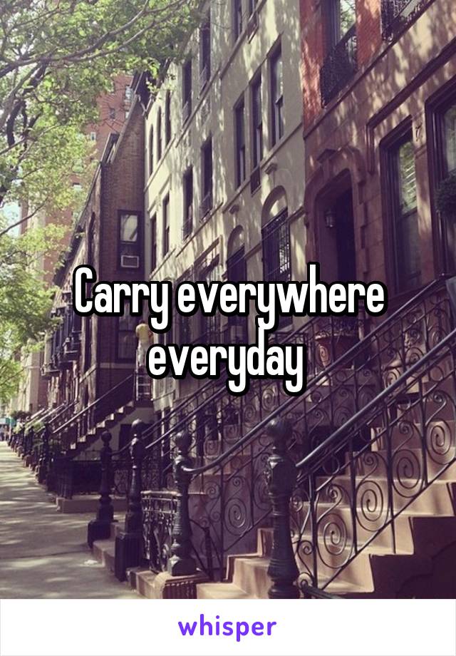 Carry everywhere everyday 