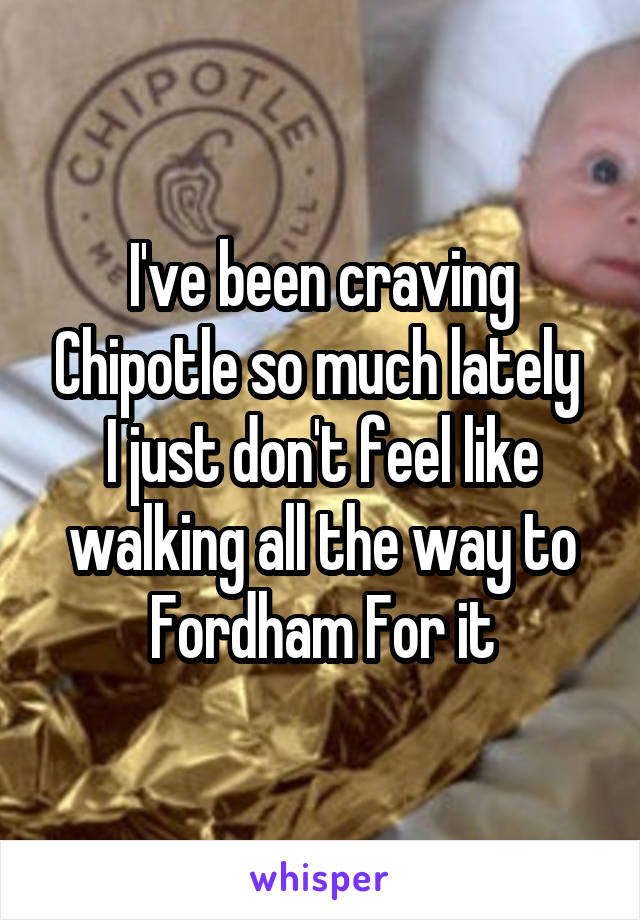 I've been craving Chipotle so much lately  I just don't feel like walking all the way to Fordham For it