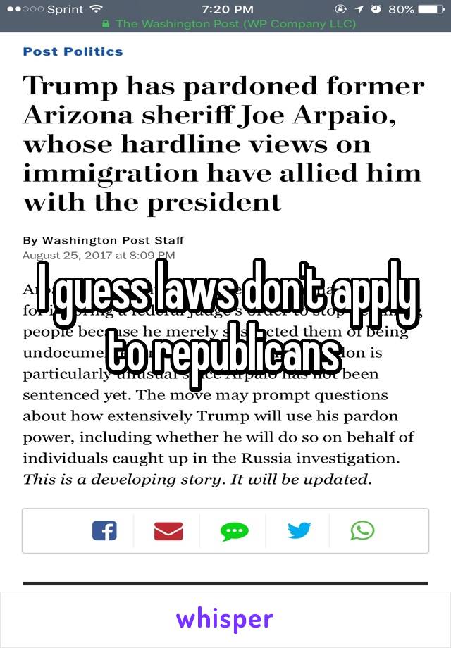 I guess laws don't apply to republicans 