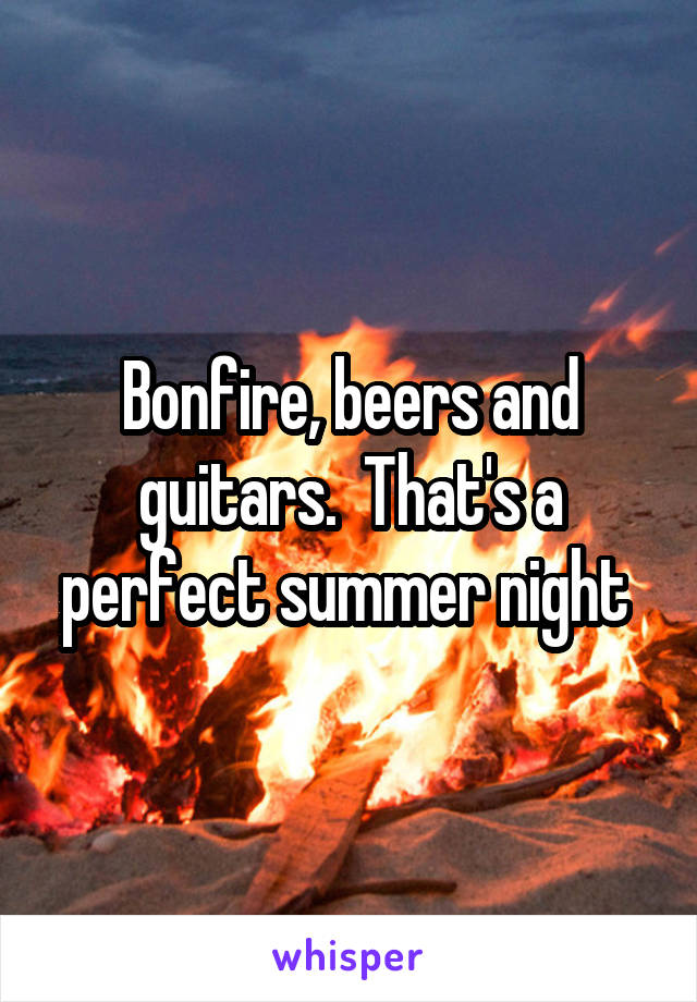 Bonfire, beers and guitars.  That's a perfect summer night 