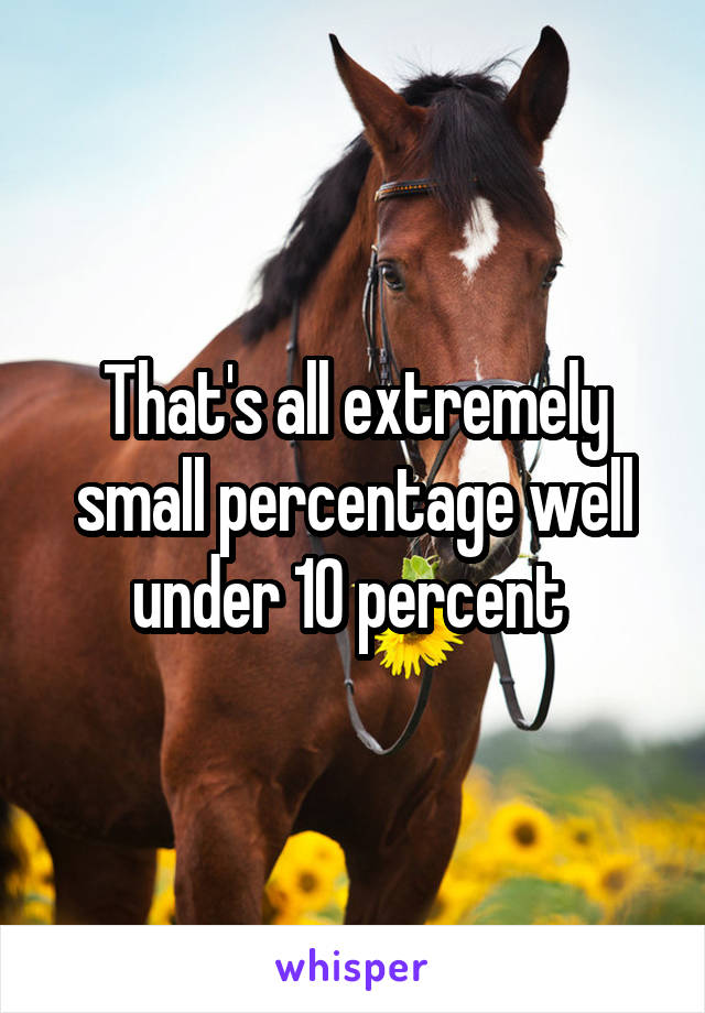 That's all extremely small percentage well under 10 percent 