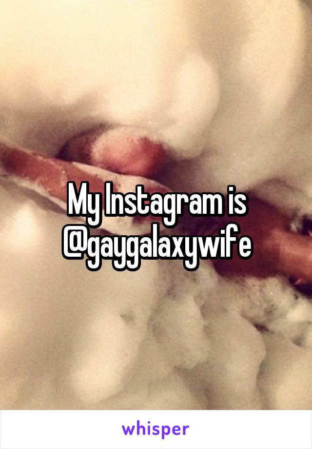 My Instagram is @gaygalaxywife