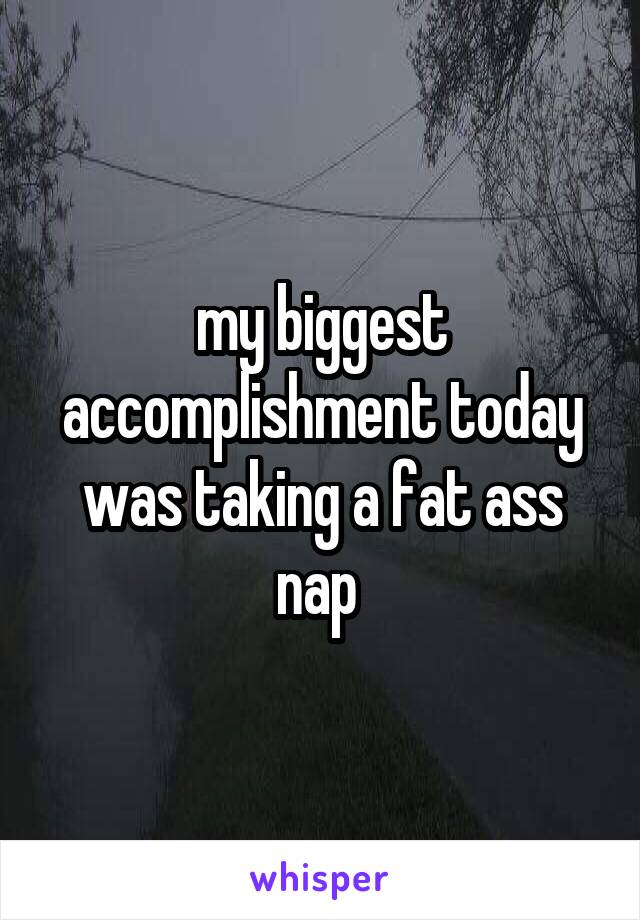 my biggest accomplishment today was taking a fat ass nap 