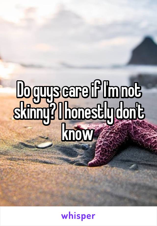 Do guys care if I'm not skinny? I honestly don't know 