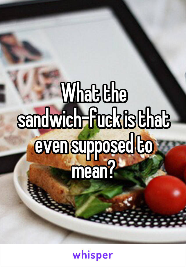 What the sandwich-fuck is that even supposed to mean?