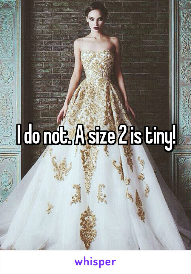 I do not. A size 2 is tiny!