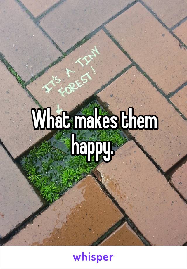 What makes them happy. 