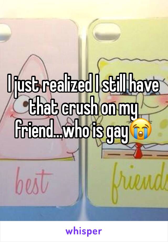 I just realized I still have that crush on my friend...who is gay😭