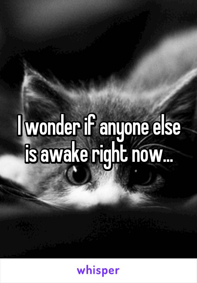 I wonder if anyone else is awake right now...