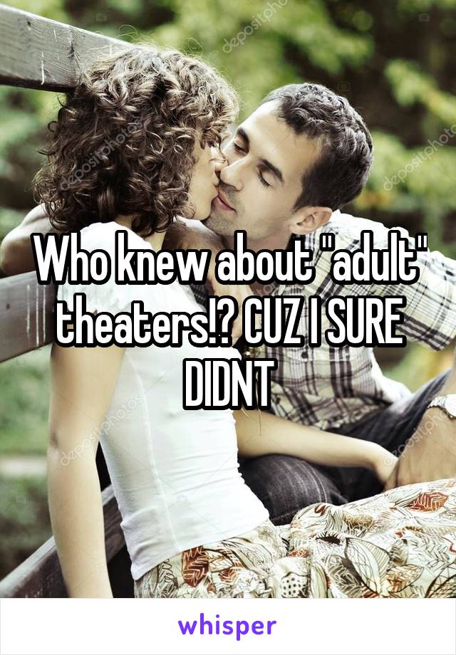 Who knew about "adult" theaters!? CUZ I SURE DIDNT