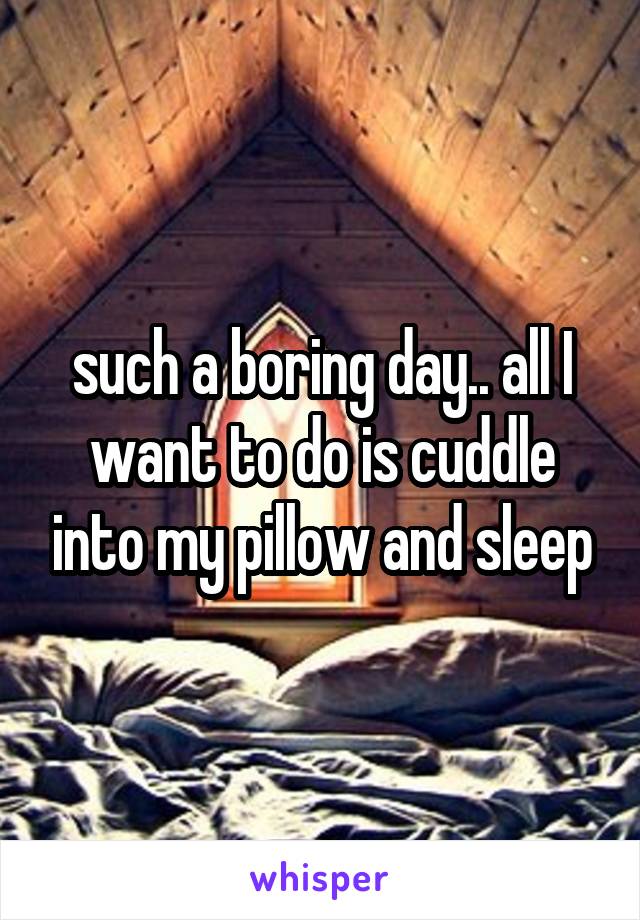 such a boring day.. all I want to do is cuddle into my pillow and sleep