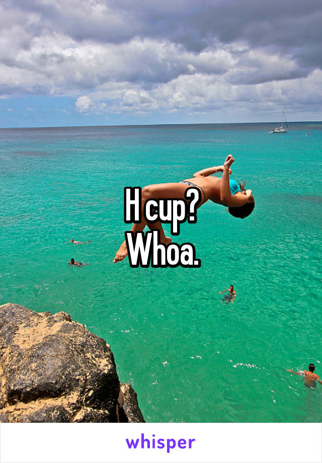 H cup?
Whoa.