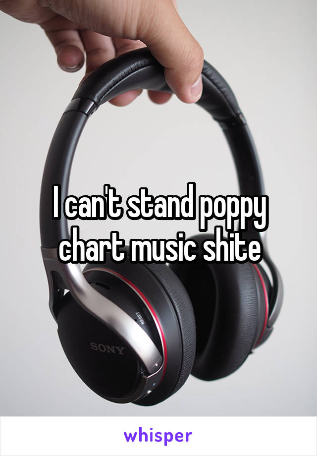 I can't stand poppy chart music shite