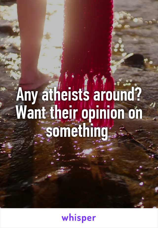 Any atheists around? Want their opinion on something 