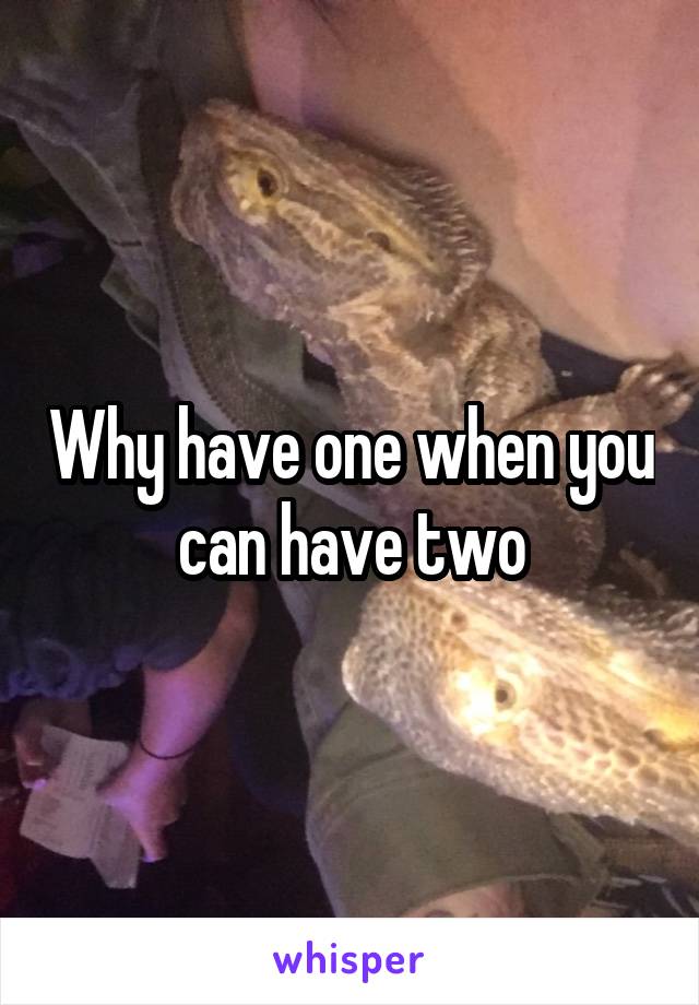 Why have one when you can have two