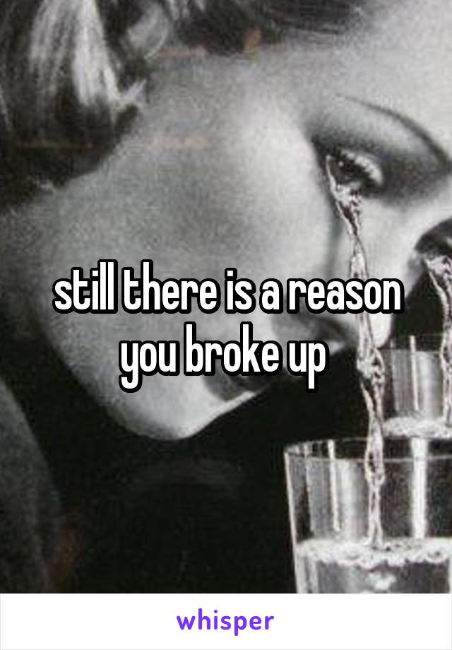 still there is a reason you broke up 