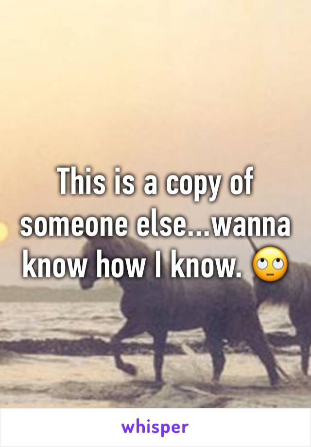 This is a copy of someone else...wanna know how I know. 🙄