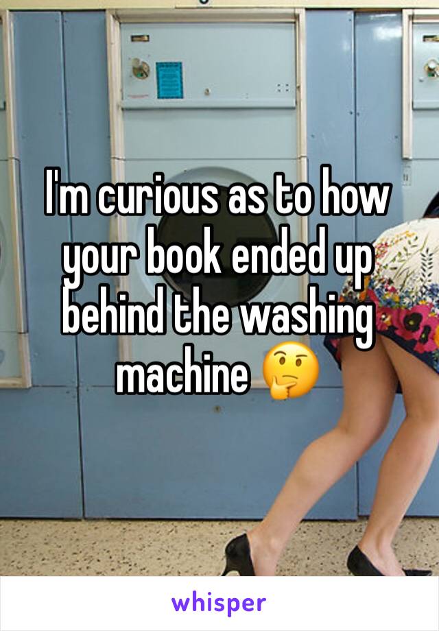 I'm curious as to how your book ended up behind the washing machine 🤔
