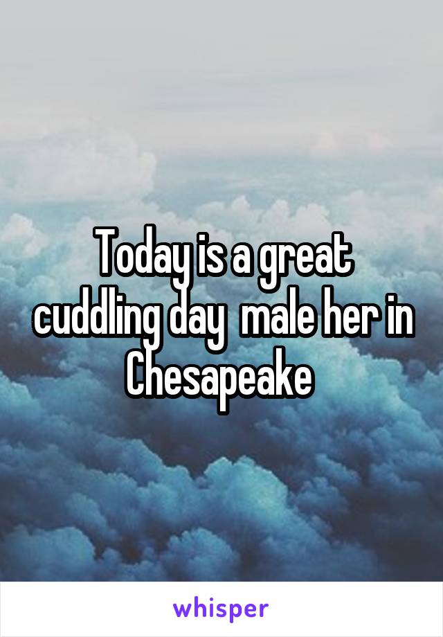 Today is a great cuddling day  male her in Chesapeake 