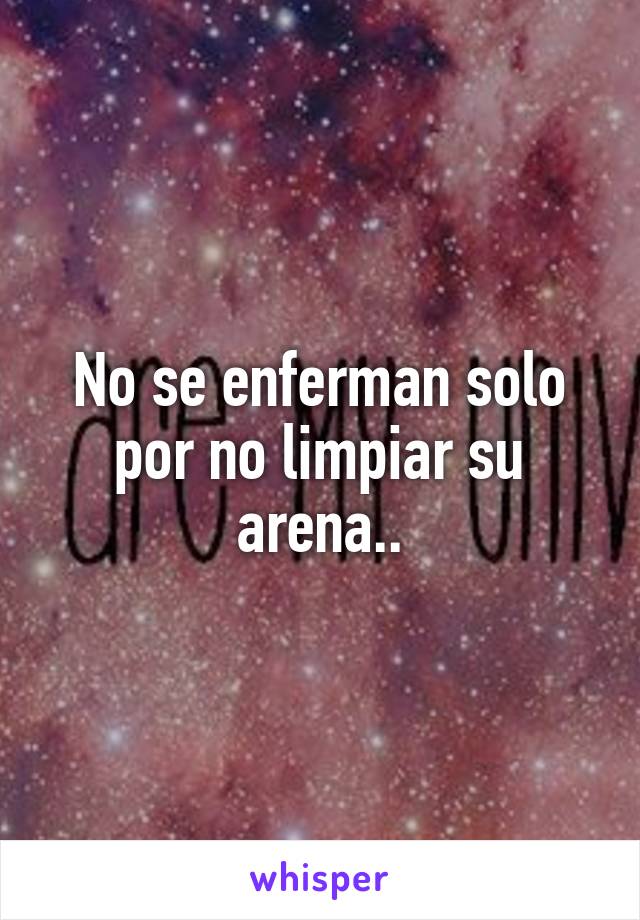 No se enferman solo por no limpiar su arena..