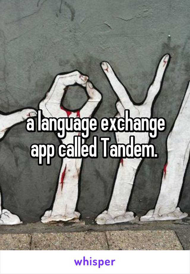 a language exchange app called Tandem. 