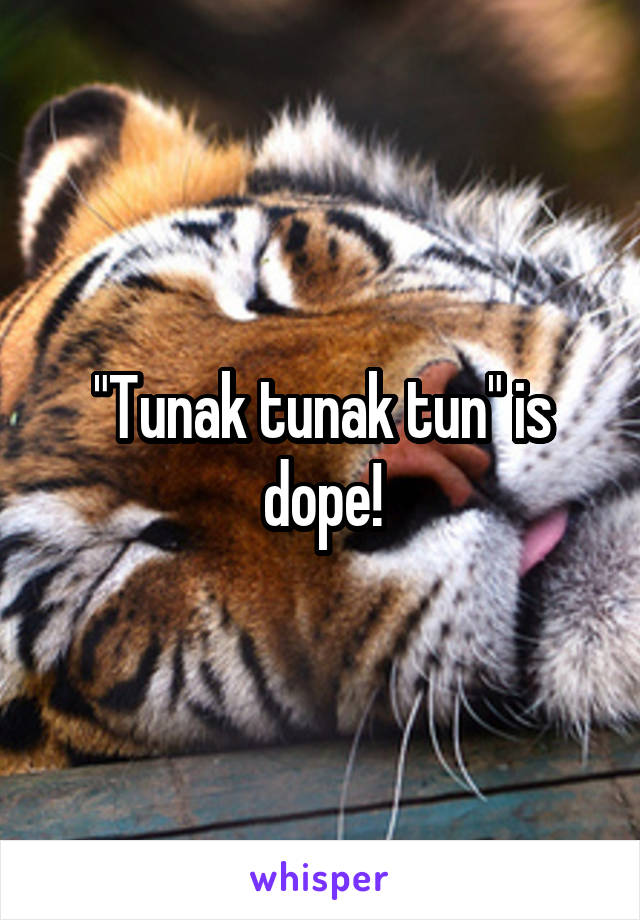 "Tunak tunak tun" is dope!