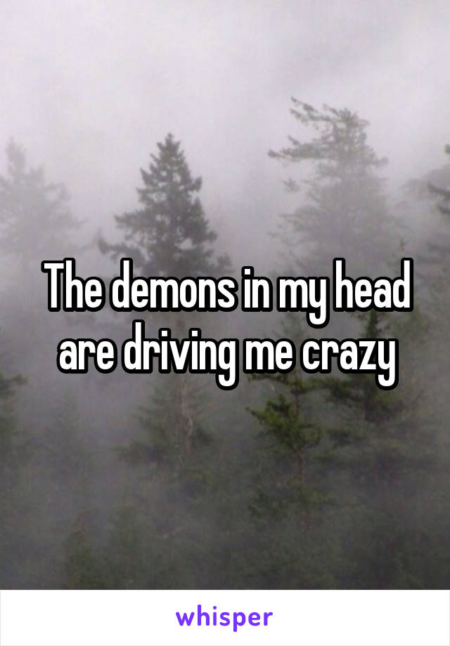 The demons in my head are driving me crazy