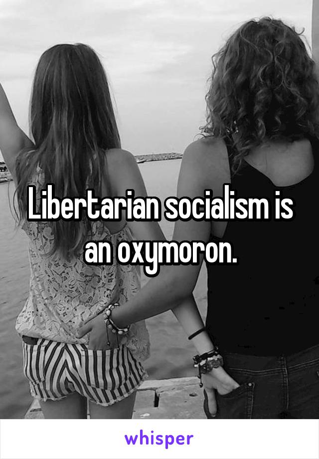 Libertarian socialism is an oxymoron.