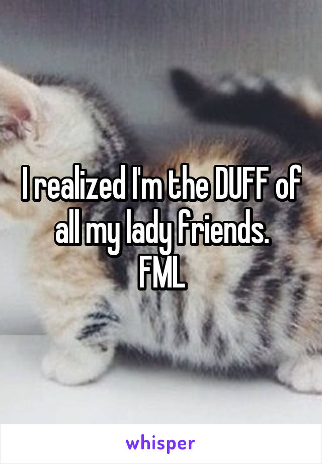I realized I'm the DUFF of all my lady friends.
FML