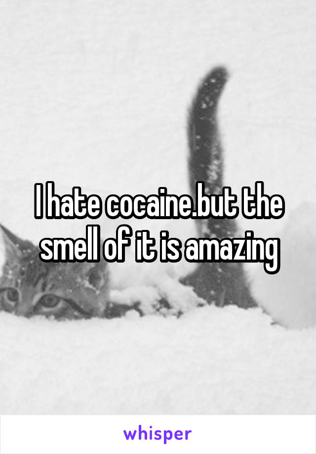 I hate cocaine.but the smell of it is amazing