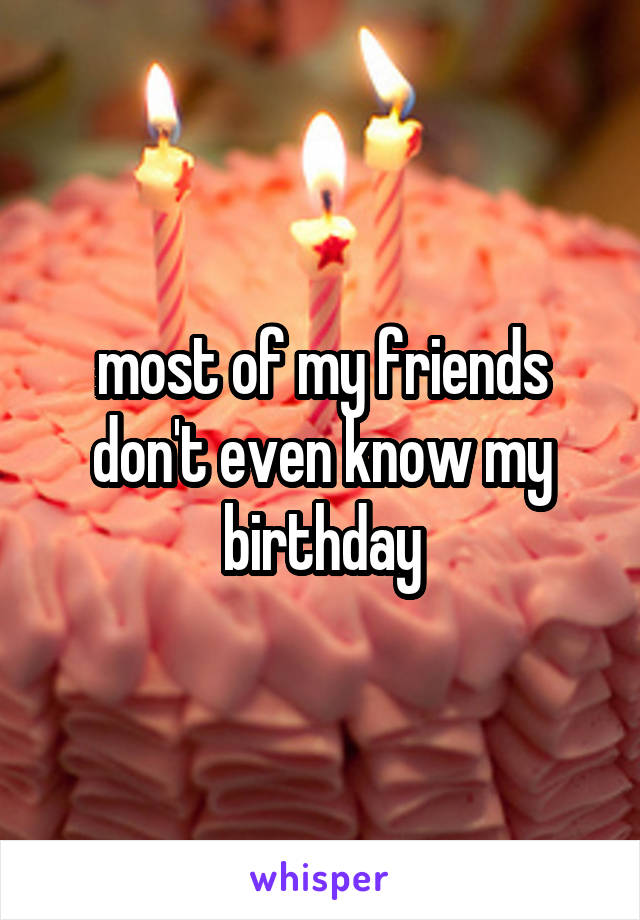 most of my friends don't even know my birthday