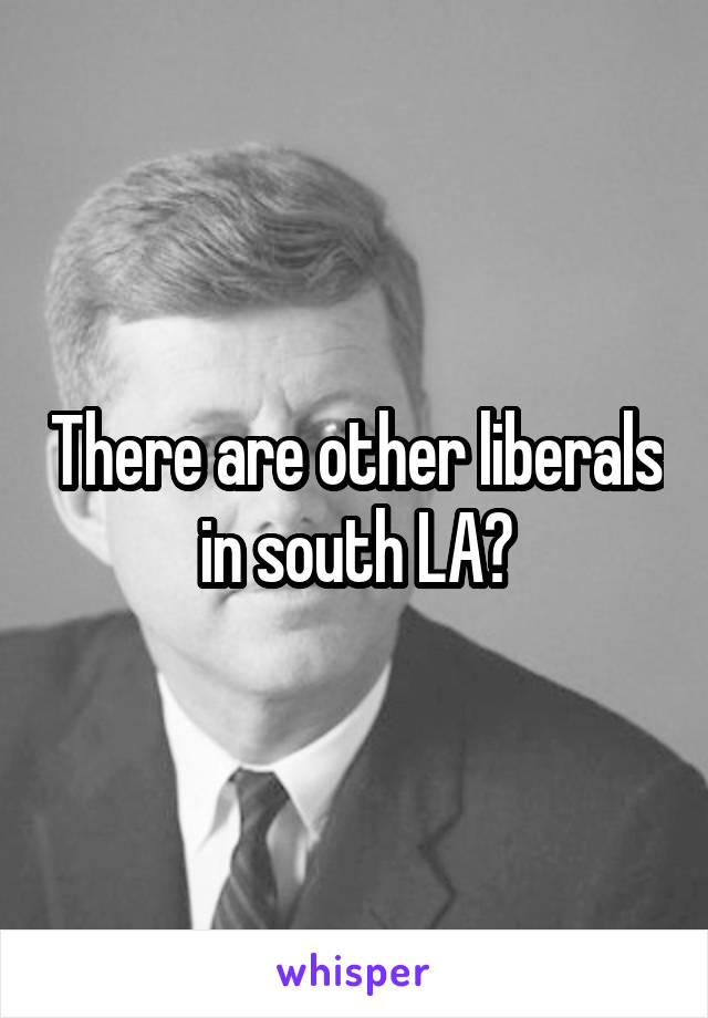 There are other liberals in south LA?