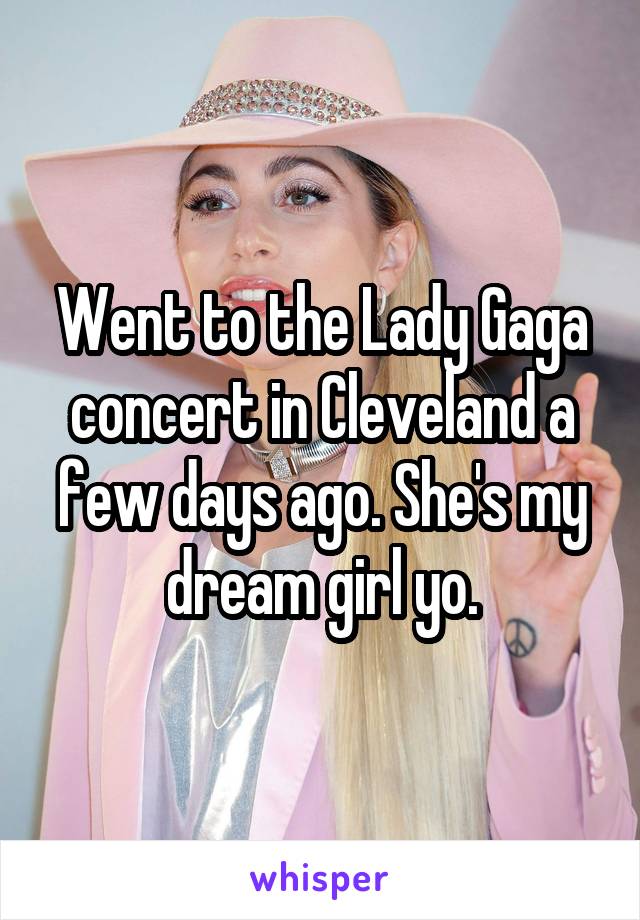 Went to the Lady Gaga concert in Cleveland a few days ago. She's my dream girl yo.